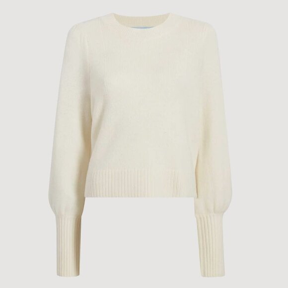 New Hill House Sylvie 100% Merino Wool Puff Sleeve Sweater Ivory XL fit - Picture 2 of 8